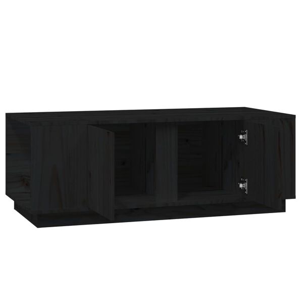 vidaXL Τραπεζάκι Σαλονιού Μαύρο 110 x 50 x 40 εκ από Μασίφ Ξύλο Πεύκου