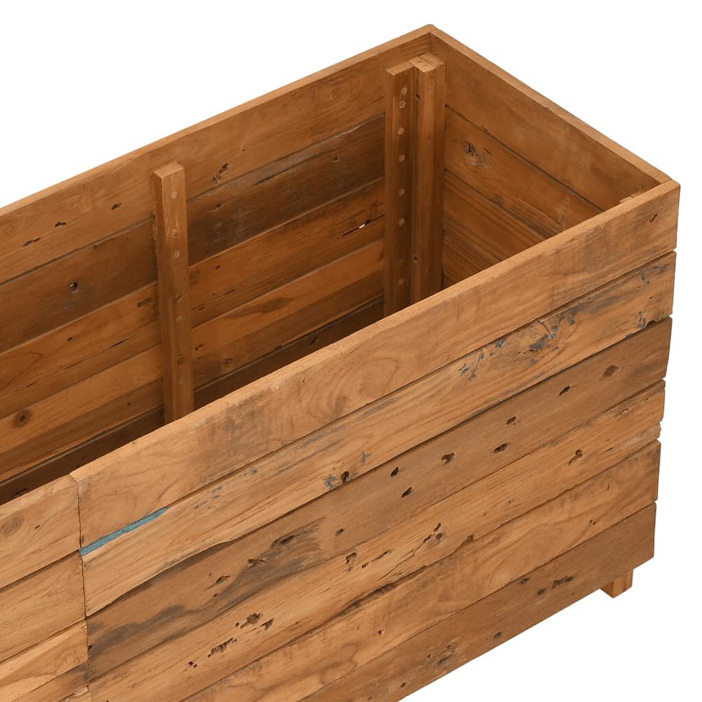 vidaXL Ζαρντινιέρα Υπερυψωμένη 150x40x55 εκ. Ανακυκλ. Ξύλο Teak/Ατσάλι