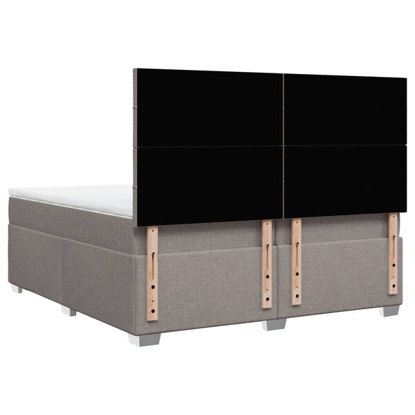 vidaXL Κρεβάτι Boxspring με Στρώμα Taupe 200x200 εκ. Υφασμάτινο