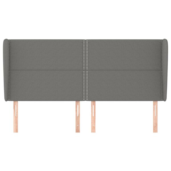vidaXL Κεφαλάρι με Πτερύγια Σκούρο Γκρι 183x23x118/128 εκ. Υφασμάτινο