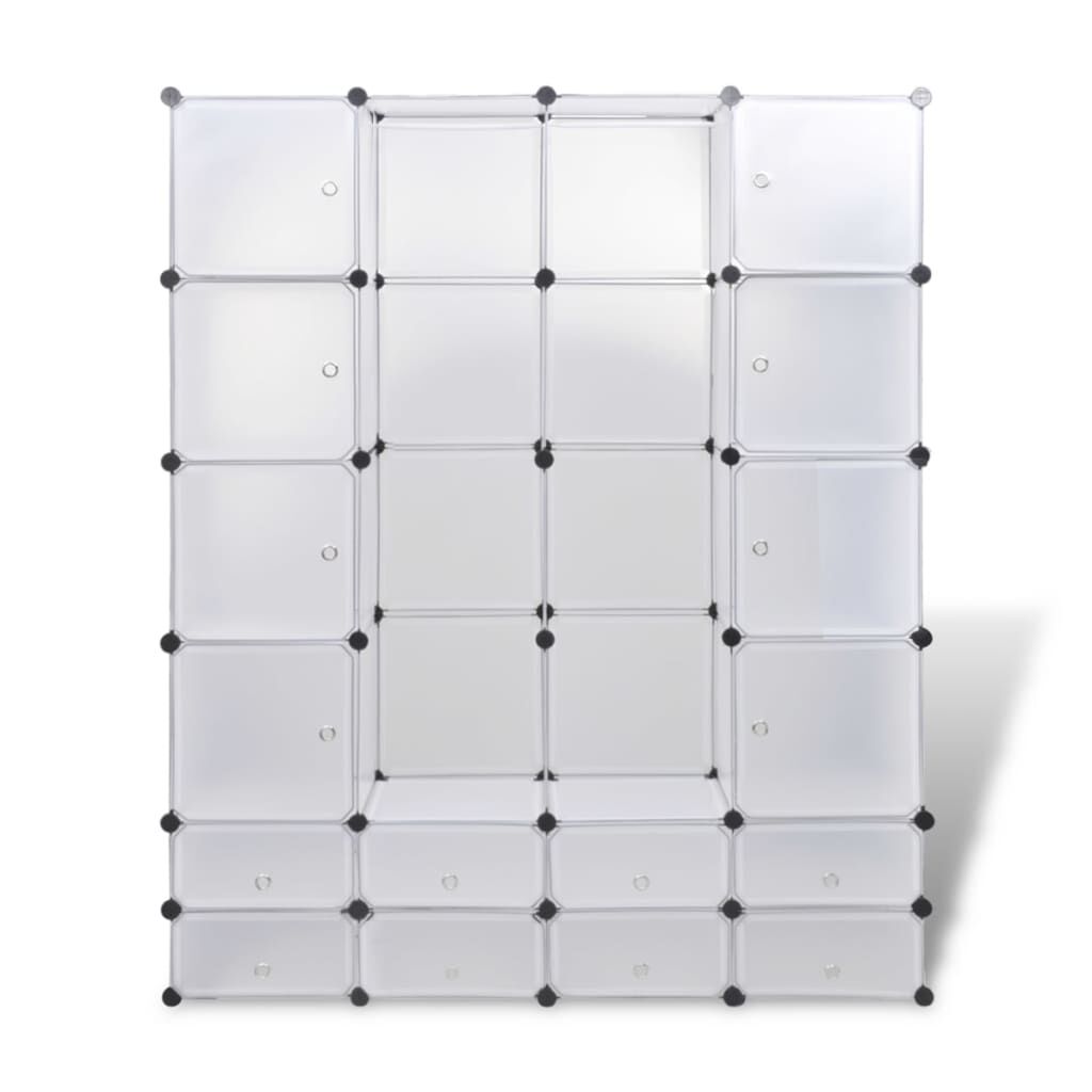 vidaXL Ντουλάπα Σπονδυλωτή 18 Τμήματα Άσπρη 37 x 146 x 180,5 εκ