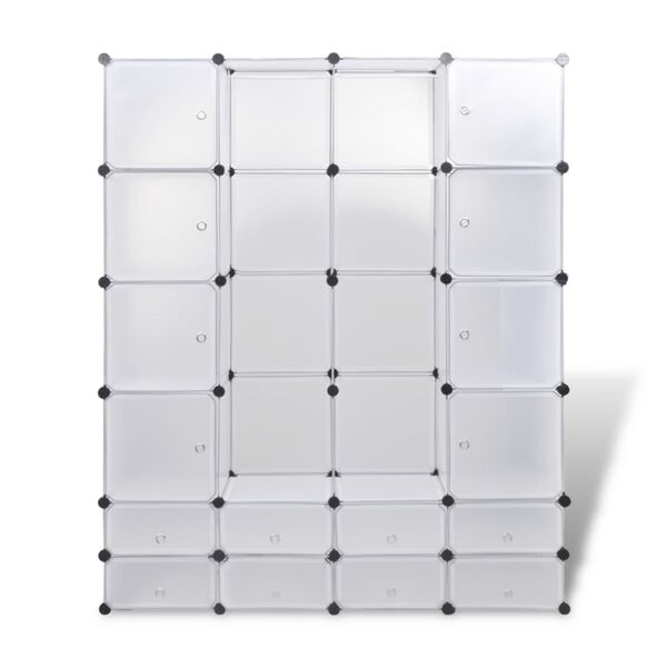 vidaXL Ντουλάπα Σπονδυλωτή 18 Τμήματα Άσπρη 37 x 146 x 180,5 εκ
