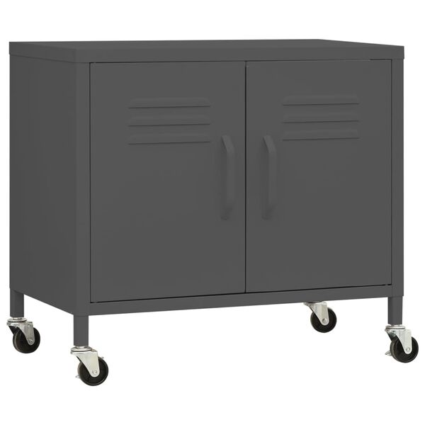 vidaXL Ντουλάπι Αποθήκευσης Ανθρακί 60 x 35 x 56 εκ. από Ατσάλι