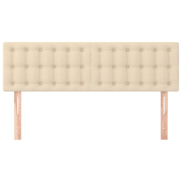 vidaXL Κεφαλάρια Κρεβατιού 2 τεμ. Κρεμ 72x5x78/88 εκ. Υφασμάτινα