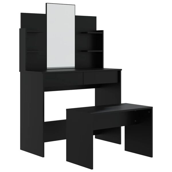 vidaXL Μπουντουάρ Σετ Μαύρο 96 x 40 x 142 εκ.