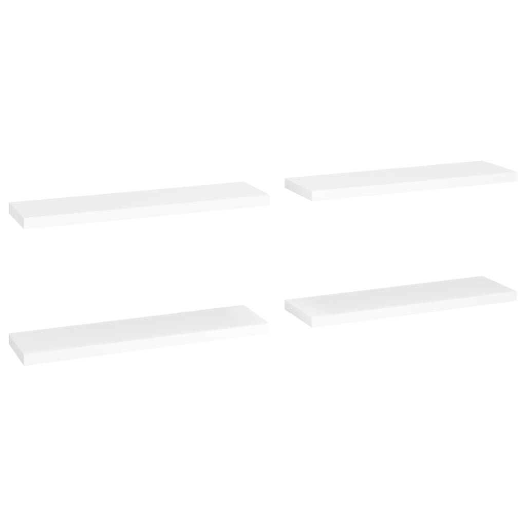 vidaXL Ράφια Τοίχου 4 τεμ. Άσπρα 90x23,5x3,8 εκ. MDF