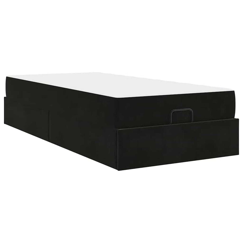 vidaXL Σκελετός Κρεβατιού με στρώμα Μαύρο 80 x 200 cm Βελούδο