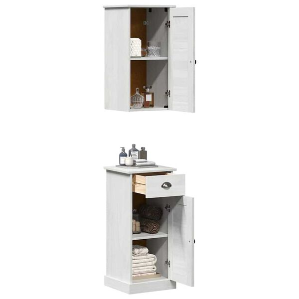 vidaXL Σετ Επίπλων Μπάνιου 2 pcs Καφέ και Λευκό 37 x 34 x 80 εκ