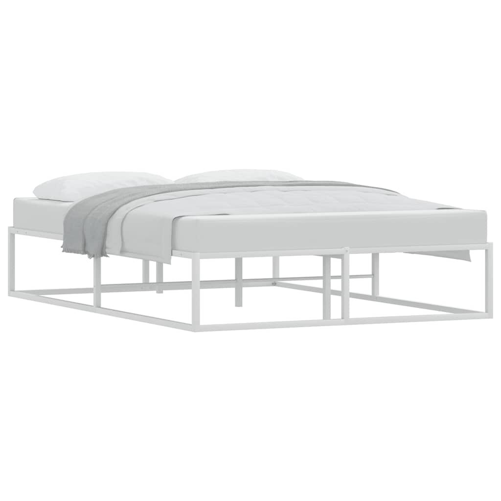 vidaXL Πλαίσιο κρεβατιού χωρίς στρώμα Λευκό 140x200 cm Μεταλλικό