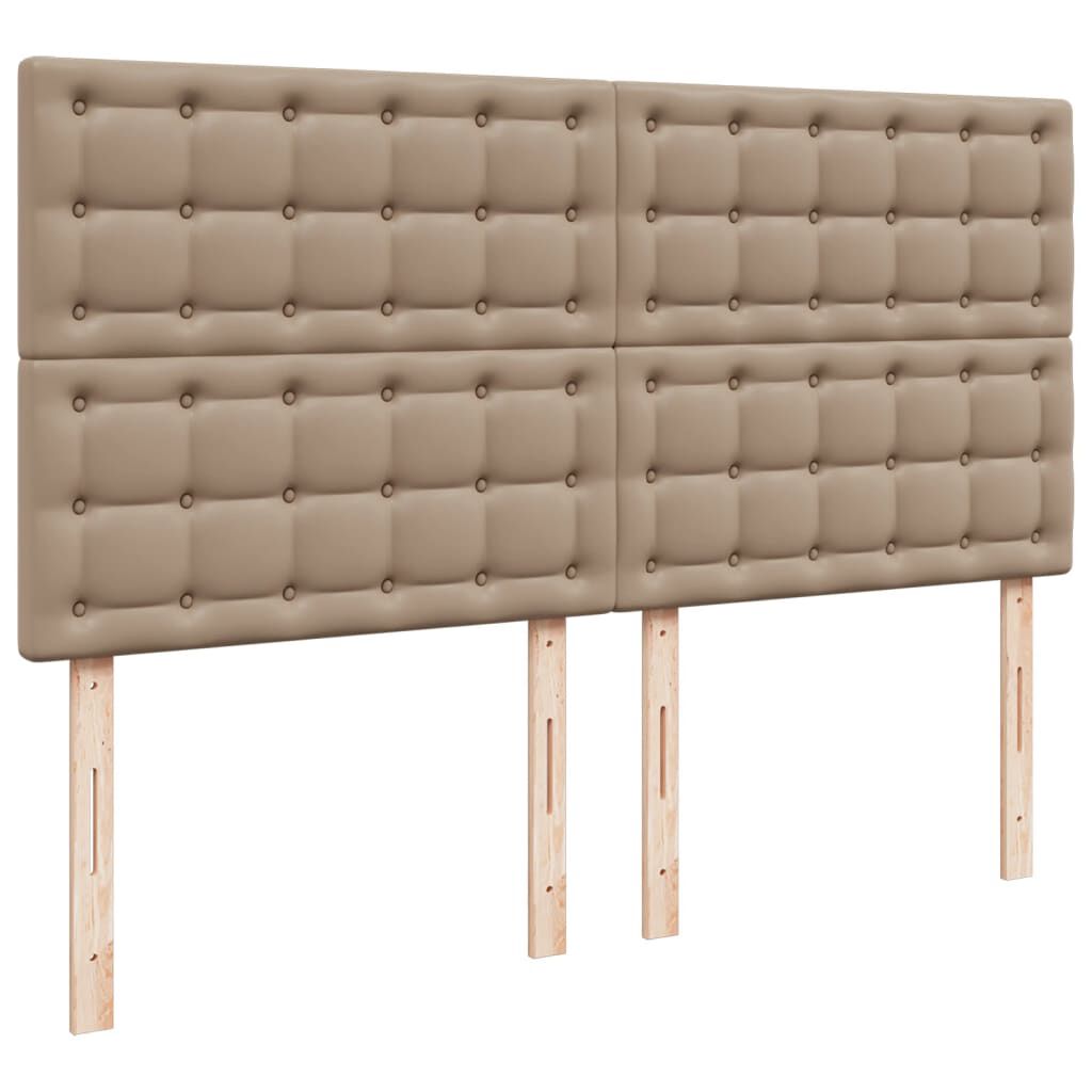 vidaXL Κρεβάτι Boxspring με Στρώμα Καπουτσίνο 200x200εκ.από Συνθ.Δέρμα