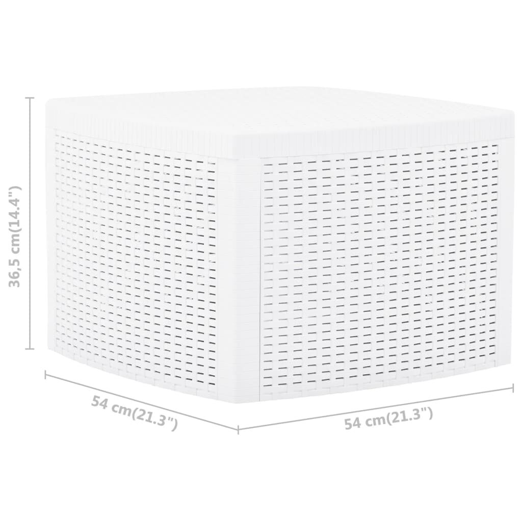 vidaXL Βοηθητικό Τραπέζι Λευκό 54 x 54 x 36,5 εκ. Πλαστικό