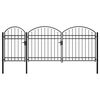 vidaXL Καγκελόπορτα με Αψιδωτή Κορυφή Μαύρη 2,25 x 4 μ. Ατσάλινη