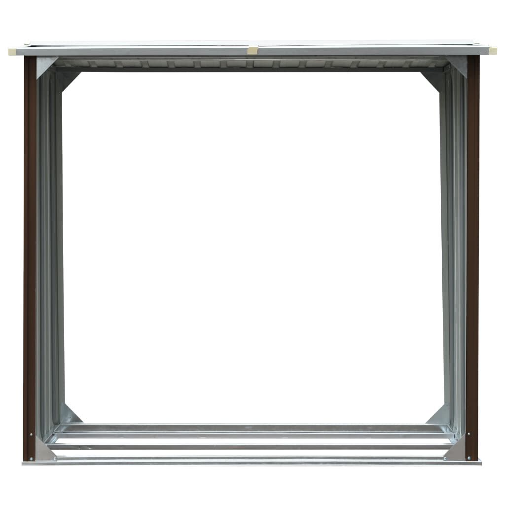 vidaXL Υπόστεγο Αποθήκευσης Ξύλων Καφέ 172x91x154 εκ. Γαλβ. Ατσάλι