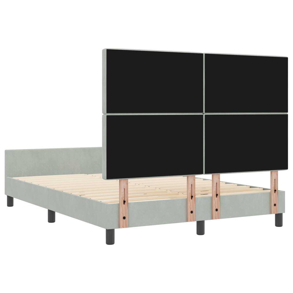 vidaXL Σκελετός Κρεβατιού Ανοιχτό γκρι 140 x 190 cm Βελούδο