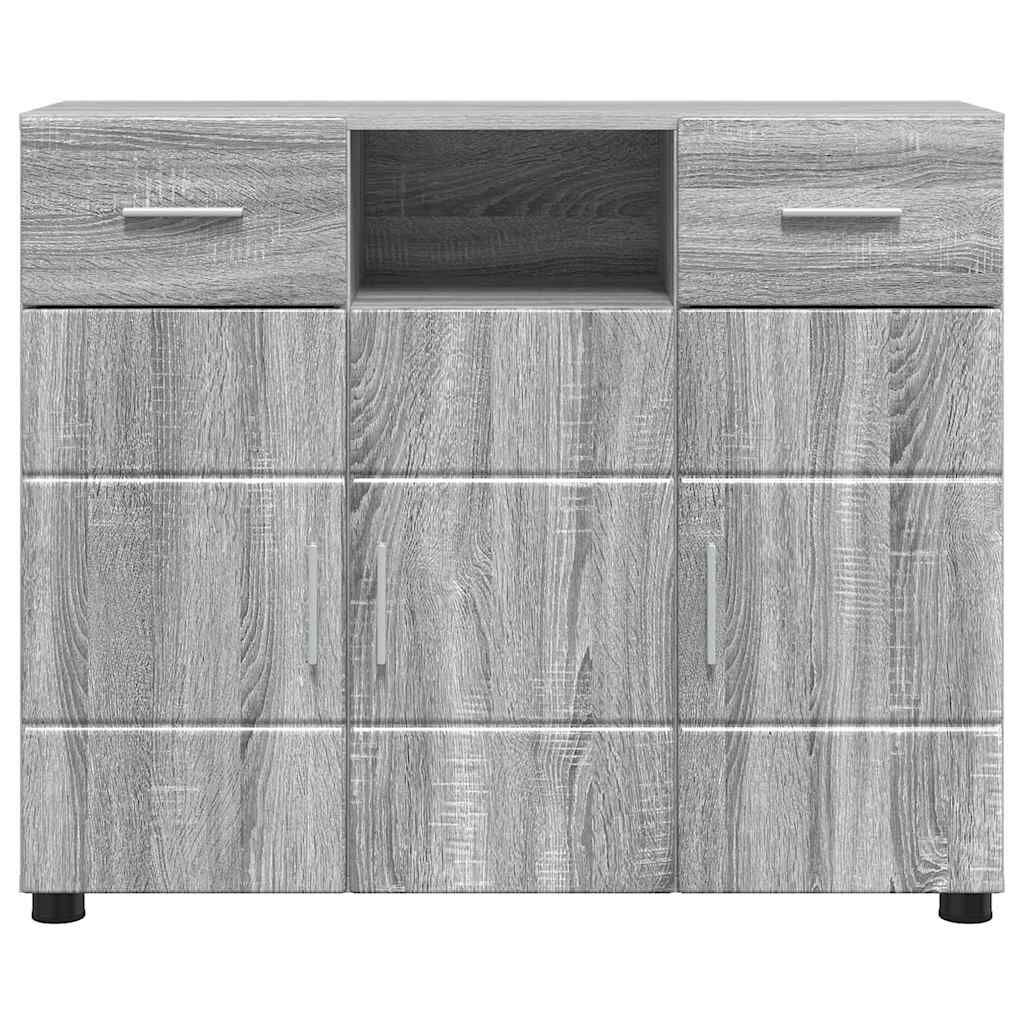 vidaXL Πλαϊνό γραφείο με συρτάρι Γκρι sonoma 88.5 x 30.5 x 73 εκ