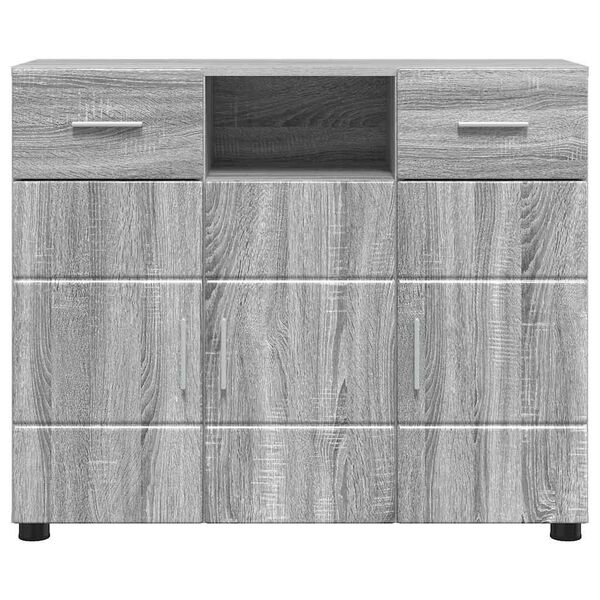 vidaXL Πλαϊνό γραφείο με συρτάρι Γκρι sonoma 88.5 x 30.5 x 73 εκ
