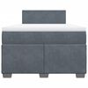 vidaXL Κρεβάτι Boxspring με Στρώμα Σκούρο Γκρι 120x190 εκ. Βελούδινο