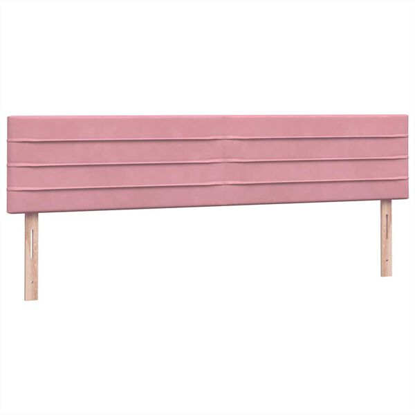 vidaXL Box Spring κρεβάτι με στρώμα ροζ 200x220 cm Βελούδινο