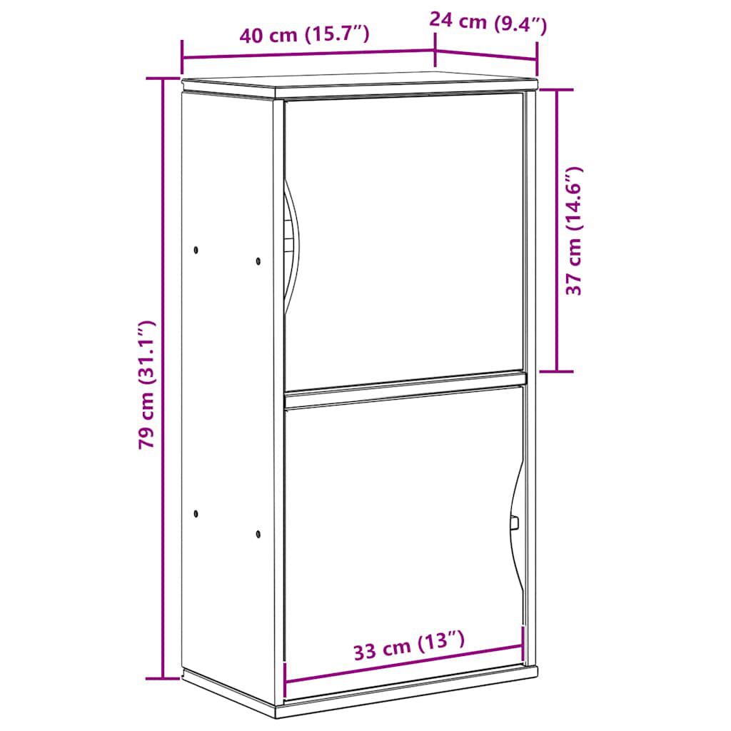 vidaXL Βοηθητικό Ντουλάπι ODDA 40x24x79 εκ. από Μασίφ Ξύλο Πεύκου
