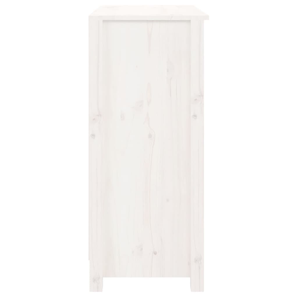 vidaXL Συρταριέρα Λευκή 70 x 35 x 80 εκ. από Μασίφ Ξύλο Πεύκου