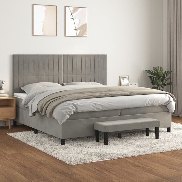 vidaXL &Kappa;&rho;&epsilon;&beta;ά&tau;&iota; Boxspring &mu;&epsilon; &Sigma;&tau;&rho;ώ&mu;&alpha; &Alpha;&nu;&omicron;&iota;&chi;&tau;ό &Gamma;&kappa;&rho;&iota; 200x200 &epsilon;&kappa;. &Beta;&epsilon;&lambda;&omicron;ύ&delta;&iota;&nu;&omicron;
