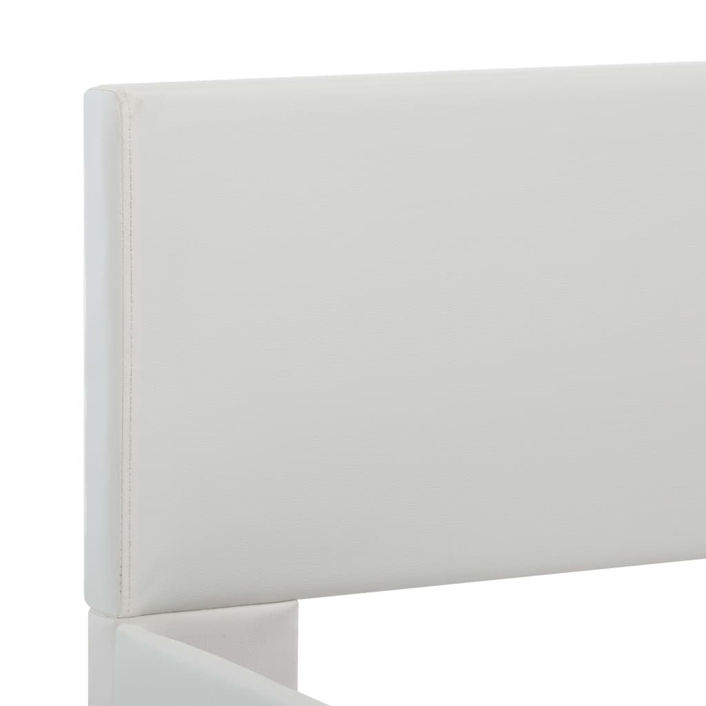 vidaXL Πλαίσιο Κρεβατιού με LED Λευκό 90 x 200 εκ. Συνθετικό Δέρμα
