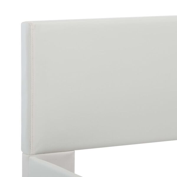 vidaXL Πλαίσιο Κρεβατιού με LED Λευκό 90 x 200 εκ. Συνθετικό Δέρμα