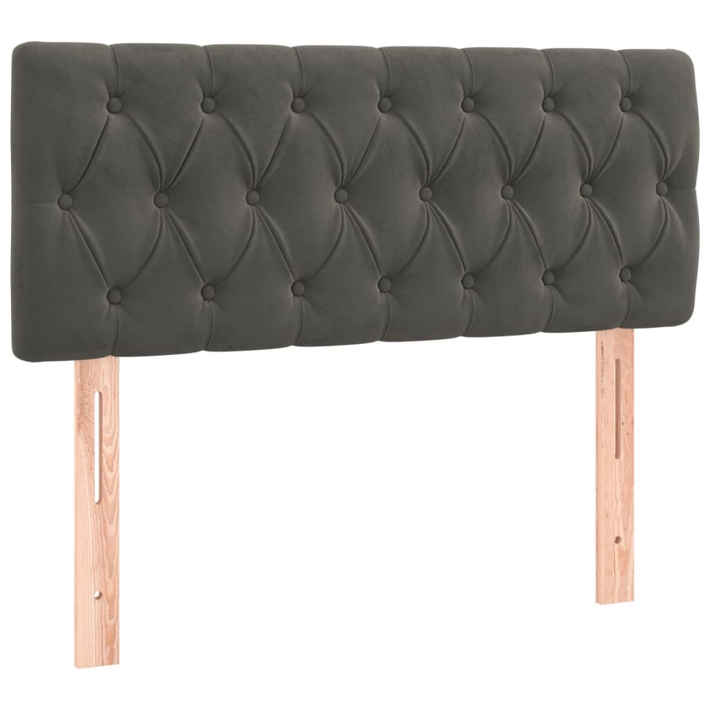 vidaXL Κρεβάτι Boxspring με Στρώμα Σκούρο Γκρι 100x200 εκ. Βελούδινο