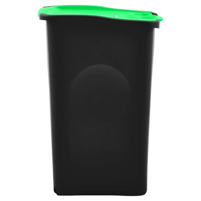 vidaXL Κάδος Απορριμμάτων με Καπάκι Μαύρο / Πράσινο 50 Λίτρα