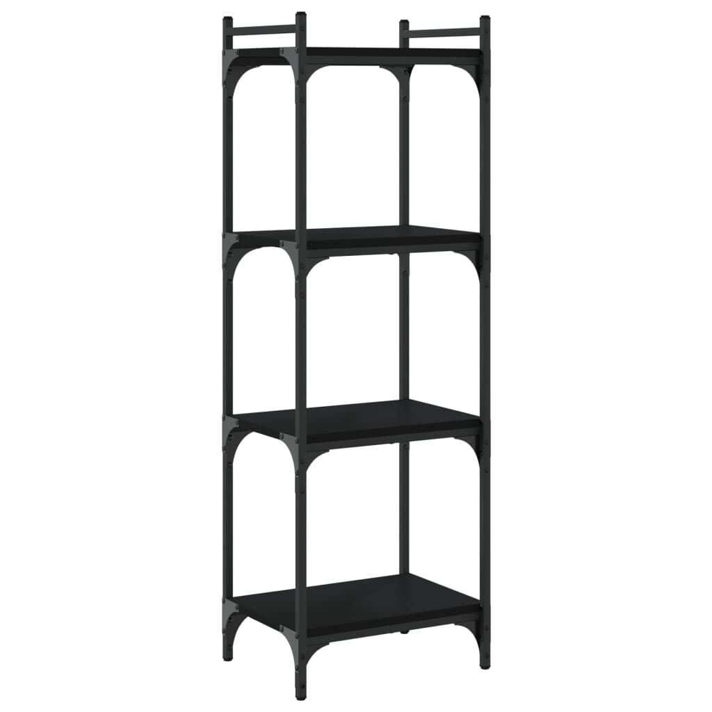 vidaXL Βιβλιοθήκη 4 Επιπέδων Μαύρη 40 x 30 x 120 εκ. από Επεξεργ. Ξύλο