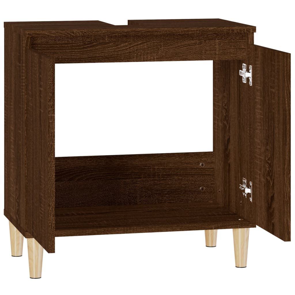 vidaXL Ντουλάπι Νιπτήρα Καφέ Δρυς 58x33x60 εκ. Επεξεργασμένο Ξύλο