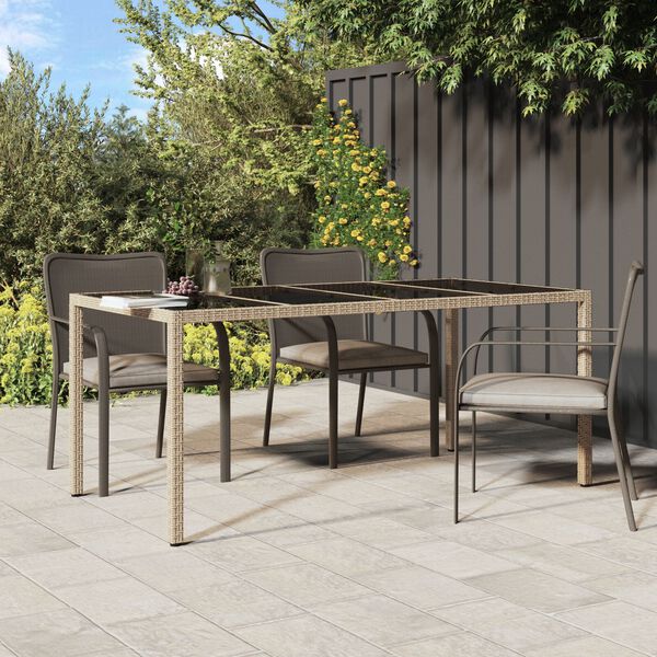 vidaXL Τραπεζάκι Κήπου Μπεζ 190x90x75 εκ Πολυ Ράτα