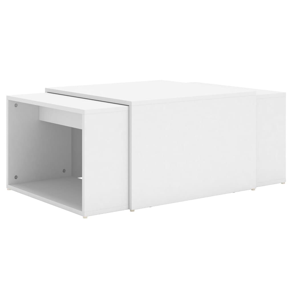 vidaXL Τραπεζάκια Σαλονιού Ζιγκόν 3 τεμ. Λευκά 60x60x38 εκ Επεξ. Ξύλο