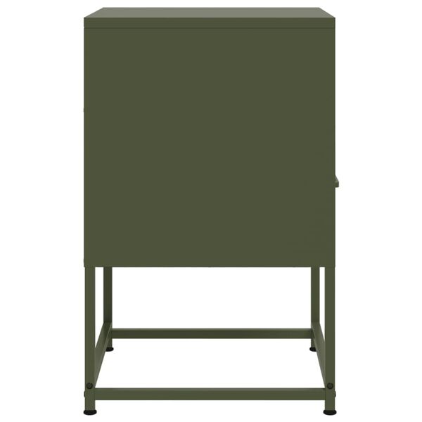 vidaXL Κομοδίνα 2 τεμ. Πράσινο Λαδί 36x39x60,5 εκ. από Χάλυβα