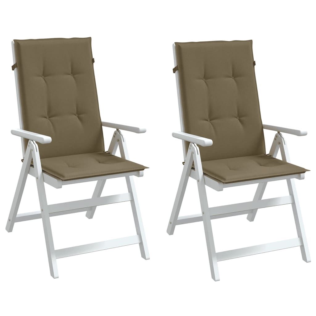 vidaXL Μαξιλάρια Καρέκλας Κήπου Πλάτη 2τεμ Taupe 120x50x4 εκ. Ύφασμα