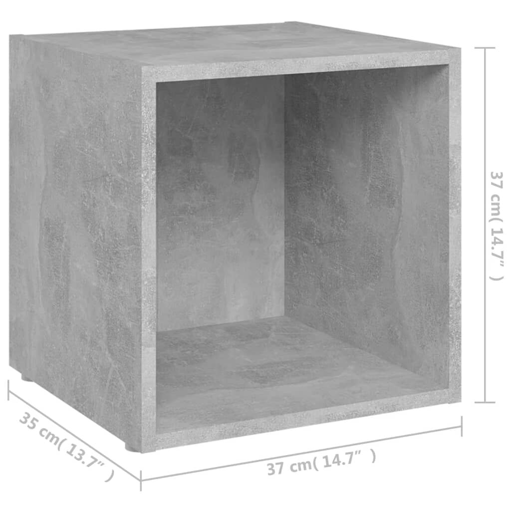 vidaXL Έπιπλα Τηλεόρασης 2 τεμ. Γκρι Σκυροδ. 37x35x37 εκ. Επεξ. Ξύλο