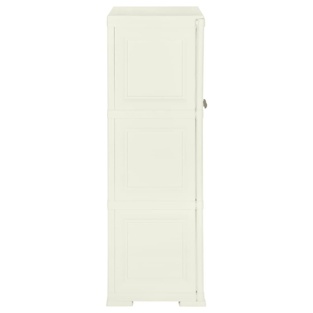 vidaXL Πλαστικό Ντουλάπι Κρεμ Ανοιχτό 79 x 43 x 125εκ. με Σχέδιο Ξύλου