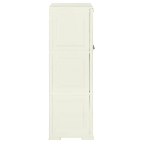 vidaXL Πλαστικό Ντουλάπι Κρεμ Ανοιχτό 79 x 43 x 125εκ. με Σχέδιο Ξύλου