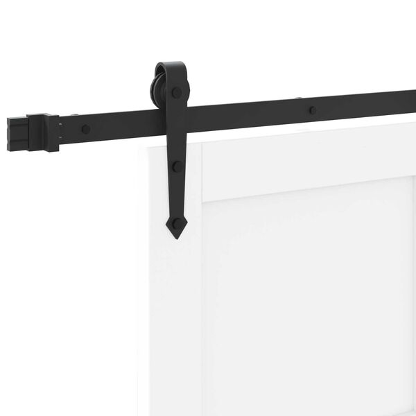Συρόμενη Πόρτα vidaXL με Εξαρτήματα Λευκή 78x232 cm Συμπαγές Ξύλο Πεύκου