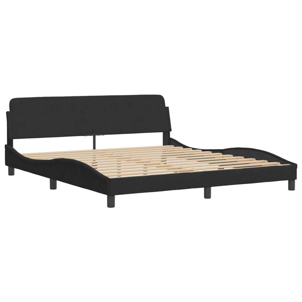 vidaXL Κρεβάτι με Στρώμα Μαύρο 180x200 εκ. Βελούδινο