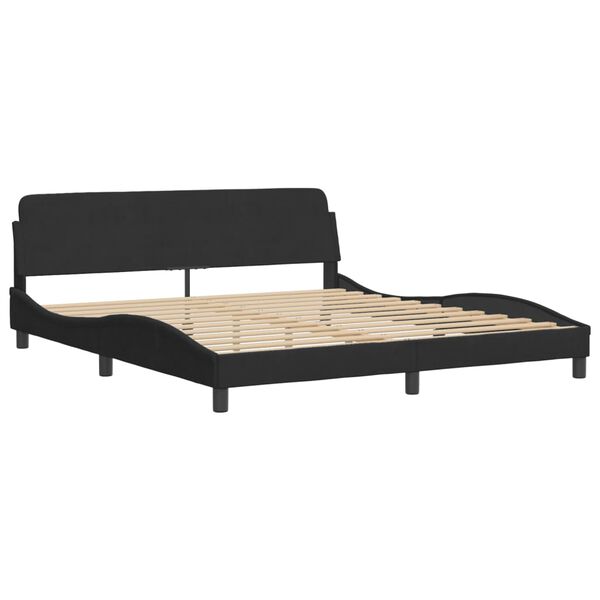 vidaXL Κρεβάτι με Στρώμα Μαύρο 180x200 εκ. Βελούδινο