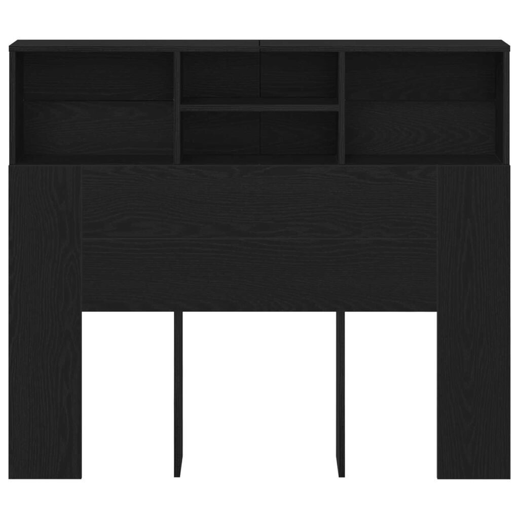 vidaXL Κεφαλάρι Ντουλάπα Μαύρο Δρυς 120x19x103.5 εκ Επεξεργασμένο Ξύλο