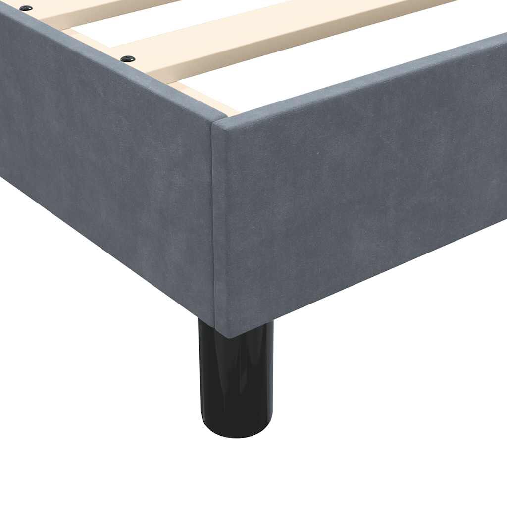 vidaXL Box Spring Κρεβάτι με στρώμα Σκούρο γκρι 100x220 εκ. Βελούδινο