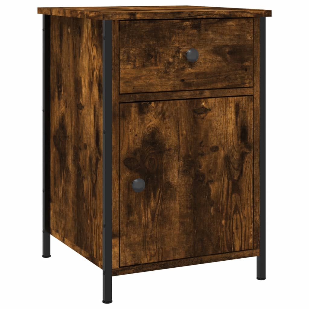 vidaXL Κομοδίνα 2 τεμ. Καπνιστή Δρυς 40x42x60 εκ. από Επεξεργ. Ξύλο