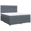 vidaXL Κρεβάτι Boxspring με Στρώμα Σκούρο Γκρι 200x200 εκ. Βελούδινο