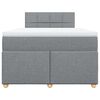 vidaXL Κρεβάτι Boxspring με Στρώμα Ανοιχτό Γκρι 120x190 εκ. Υφασμάτινο