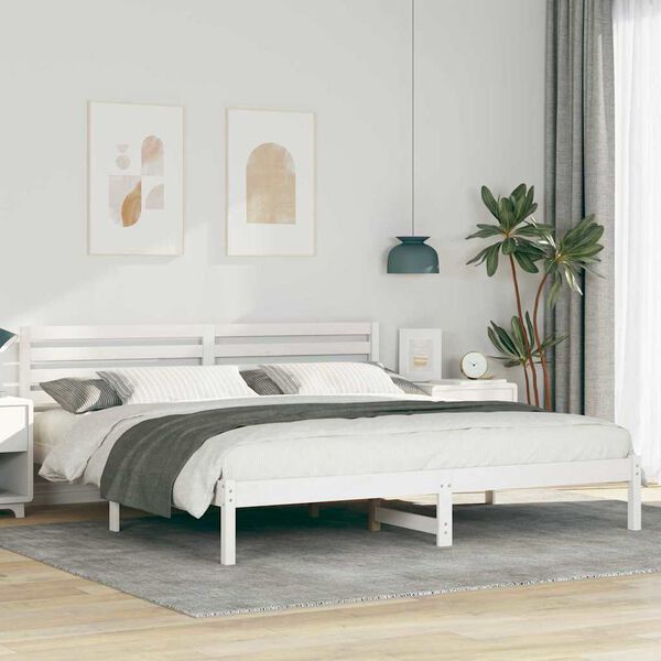 vidaXL Σκελετός Κρεβατιού Λευκό 180 x 200 cm Μασίφ ξύλο πεύκου