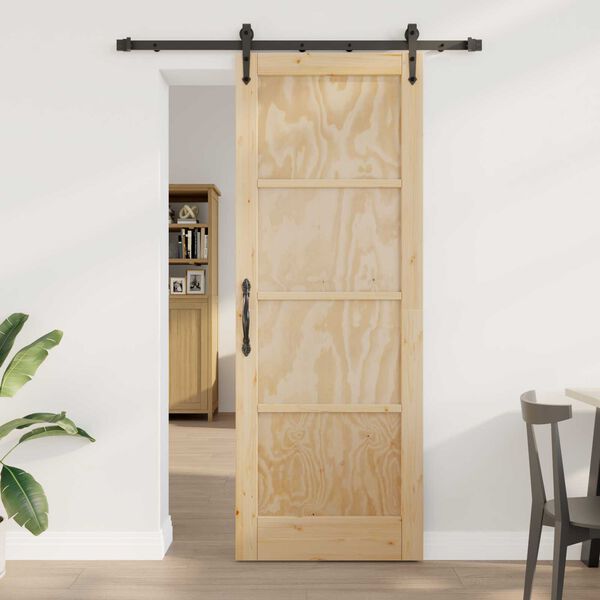 vidaXL Συρόμενη Πόρτα ORKDAL Καφέ 78 x 211 εκ Μασίφ ξύλο πεύκου