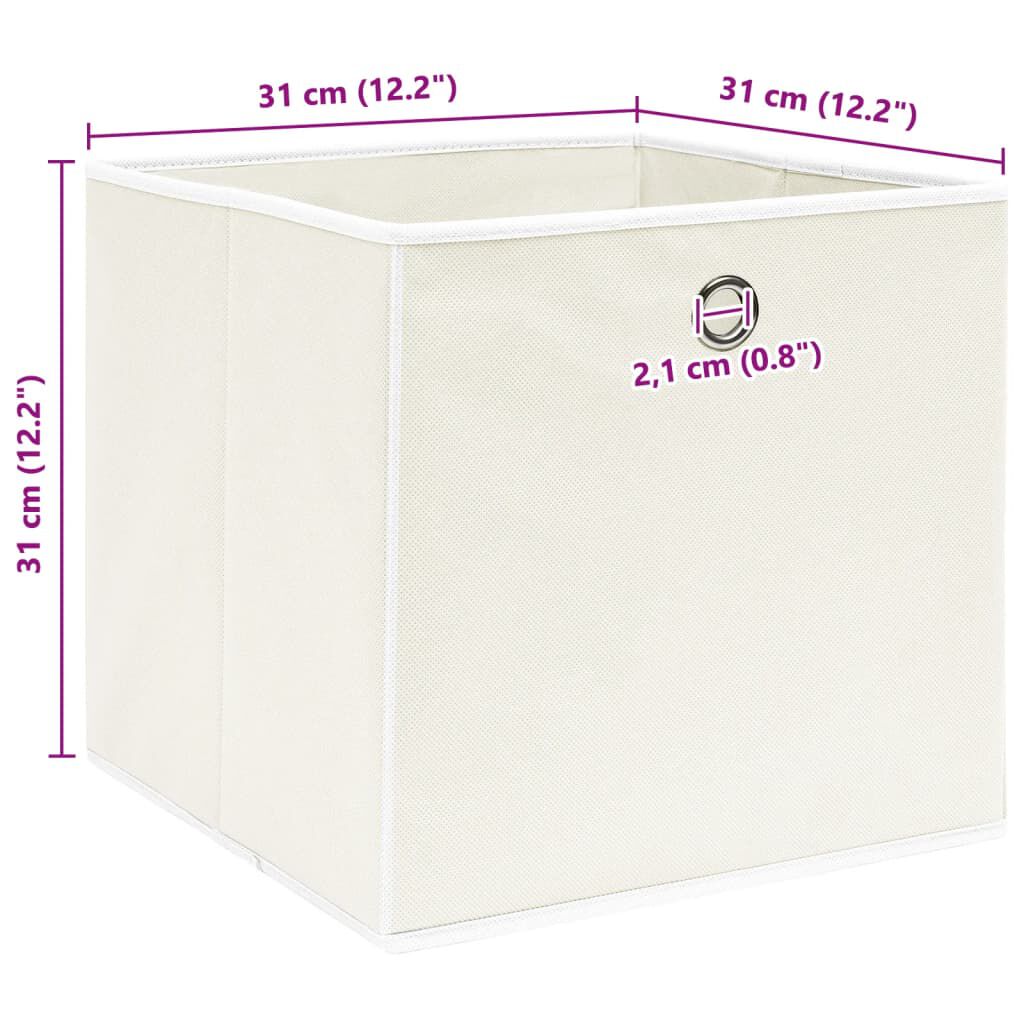 vidaXL Κουτιά Αποθήκευσης 4 τεμ. Λευκά 32 x 32 x 32 εκ. Υφασμάτινα