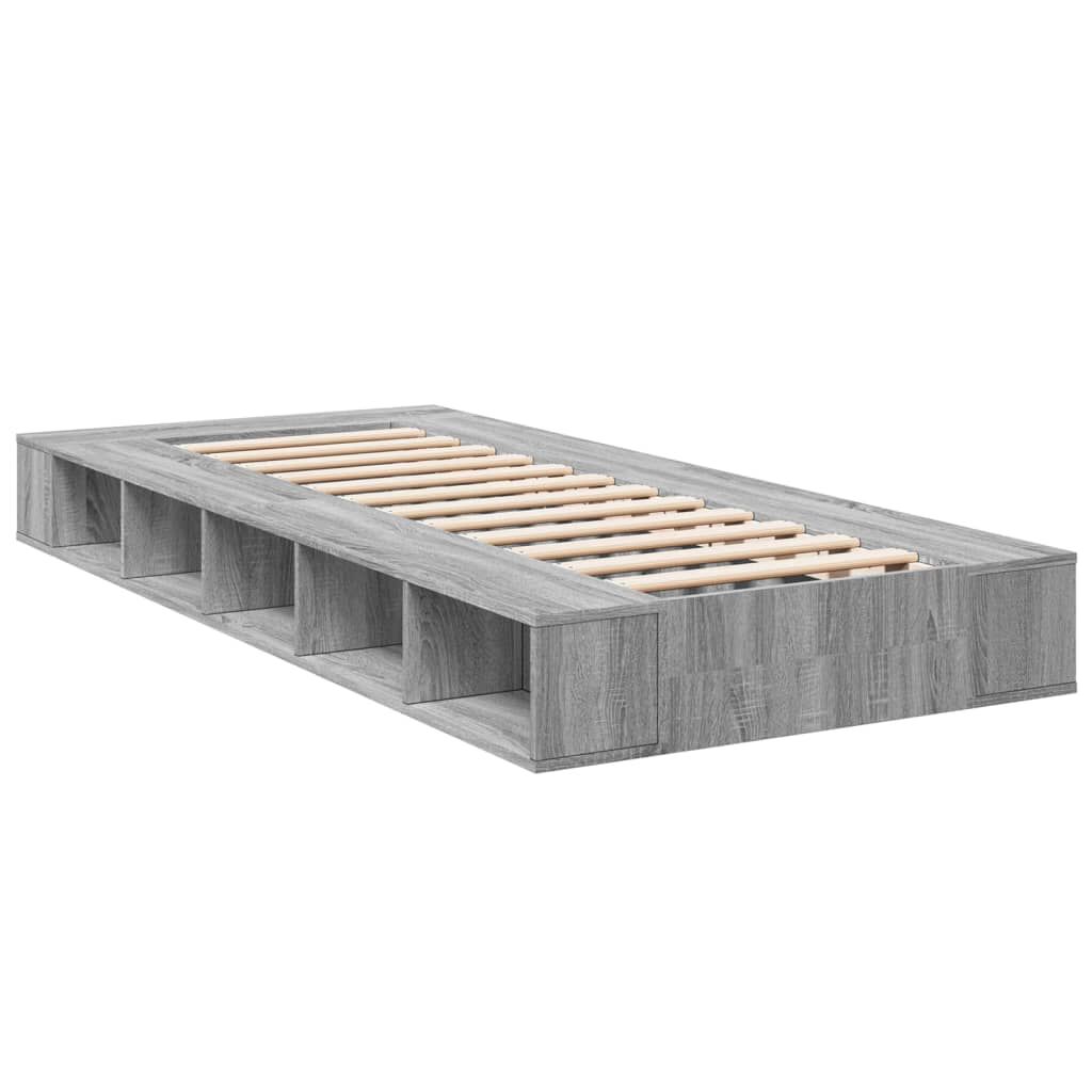 vidaXL Πλαίσιο Κρεβατιού Γκρι Sonoma 90 x 190 εκ. Επεξεργασμένο Ξύλο